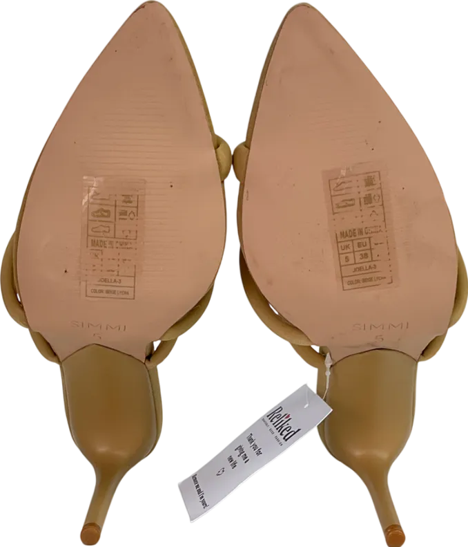 Simmi London Beige Nude Lycra Mules UK 5 EU 38 👠