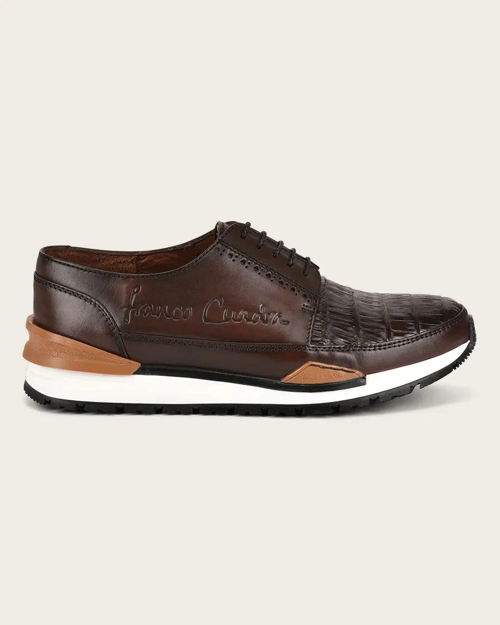 Sneakers brown exotic leather