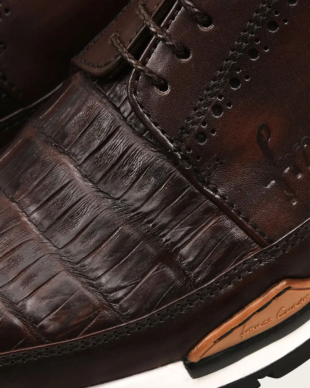 Sneakers brown exotic leather