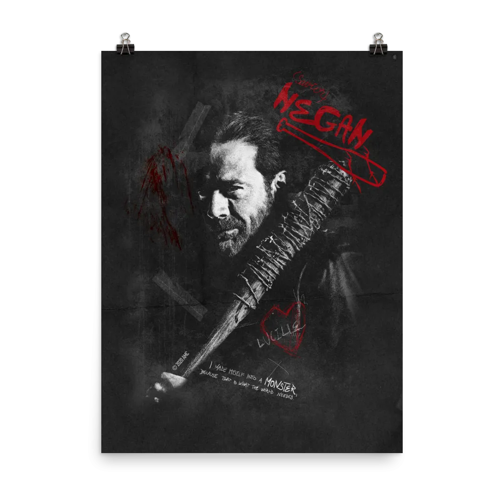 The Walking Dead Negan Graffiti Premium Satin Poster