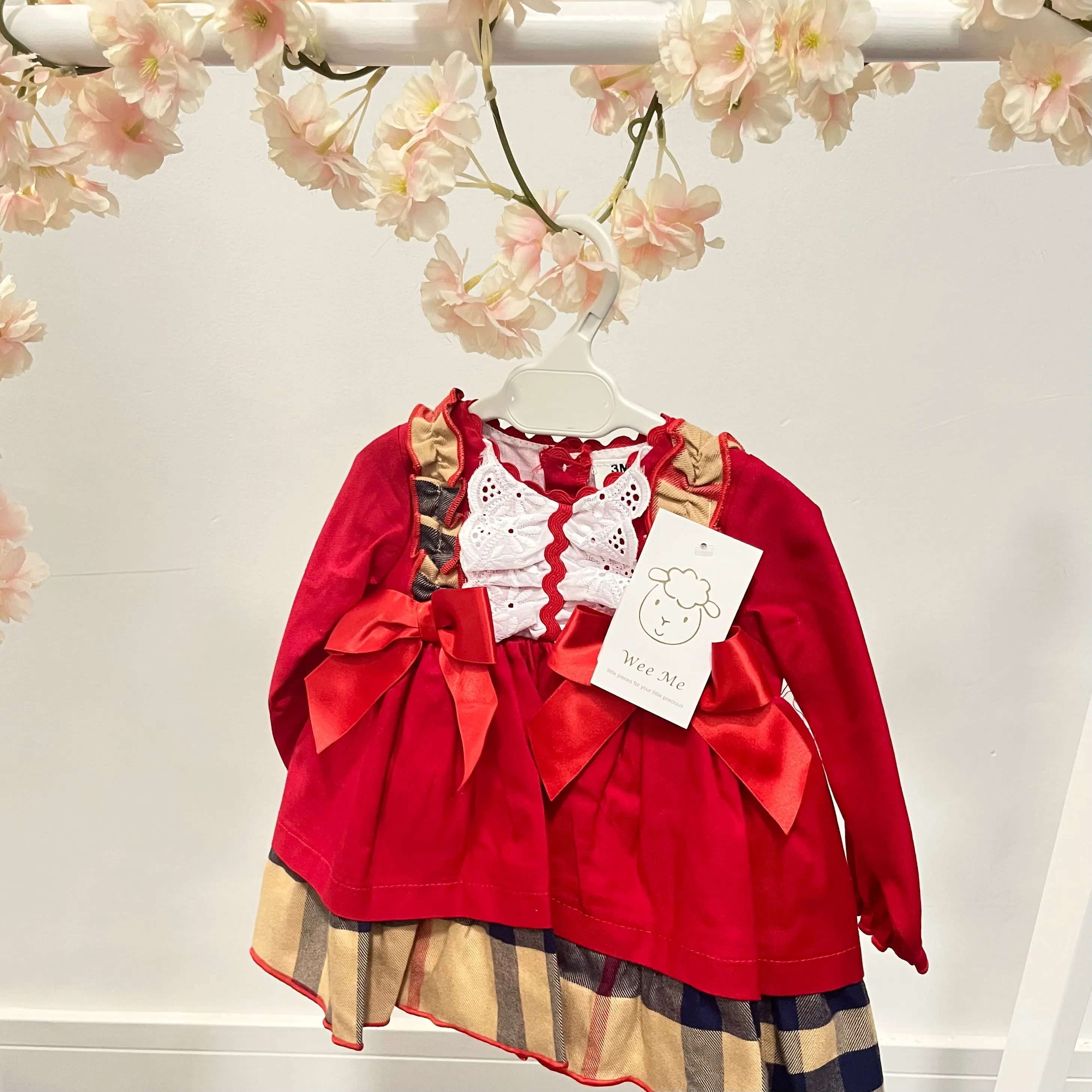 WM Red & Tartan Puffball Dress & Pants